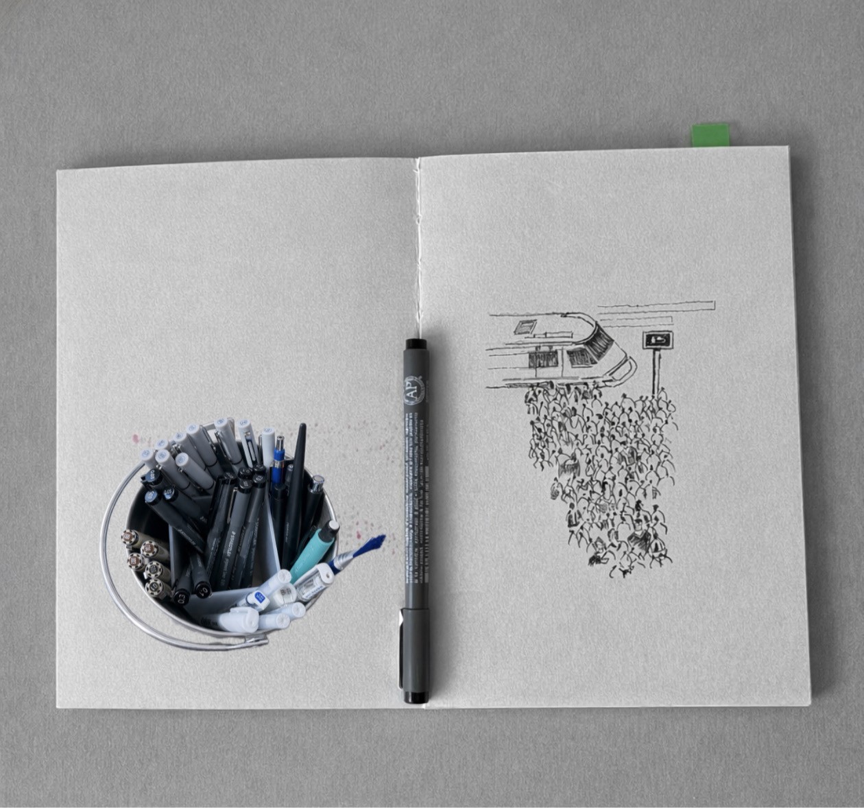 펜과 종이, 첫 선을 위한 준비