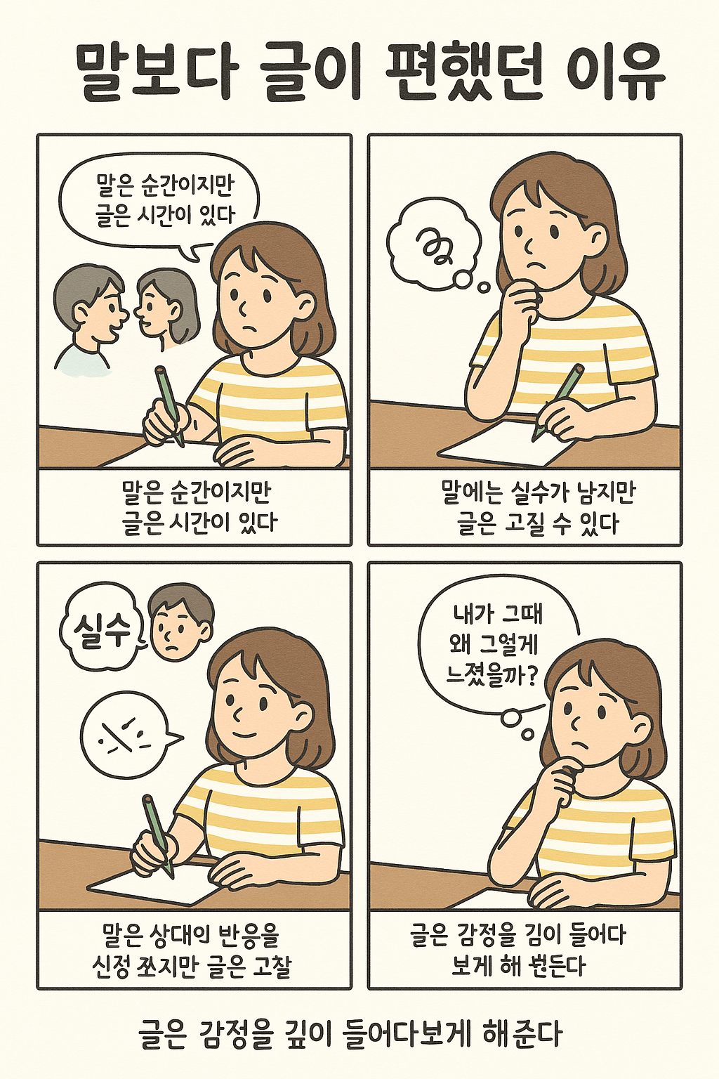 글쓰기가 말하기보다 더 힘이 있을 때가 있다