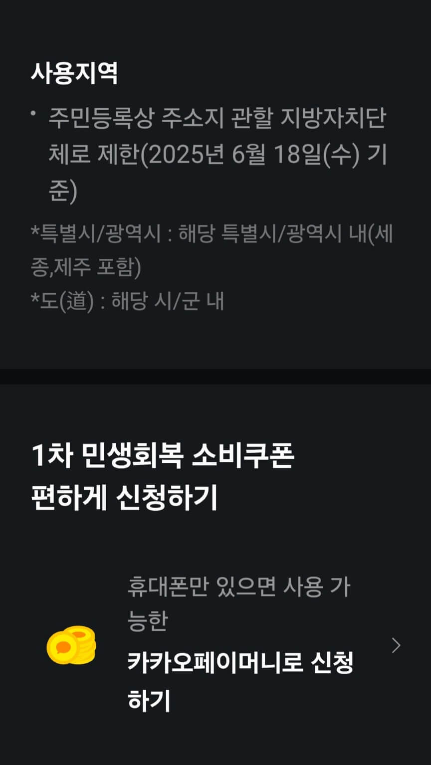 민생회복지원금 카카오페이