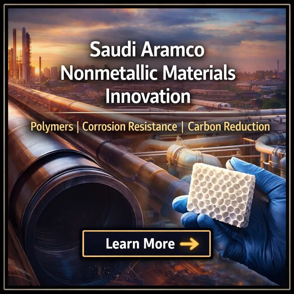 사우디아람코 비금속 재료 혁신: 폴리머, 부식 저항, 탄소 저감