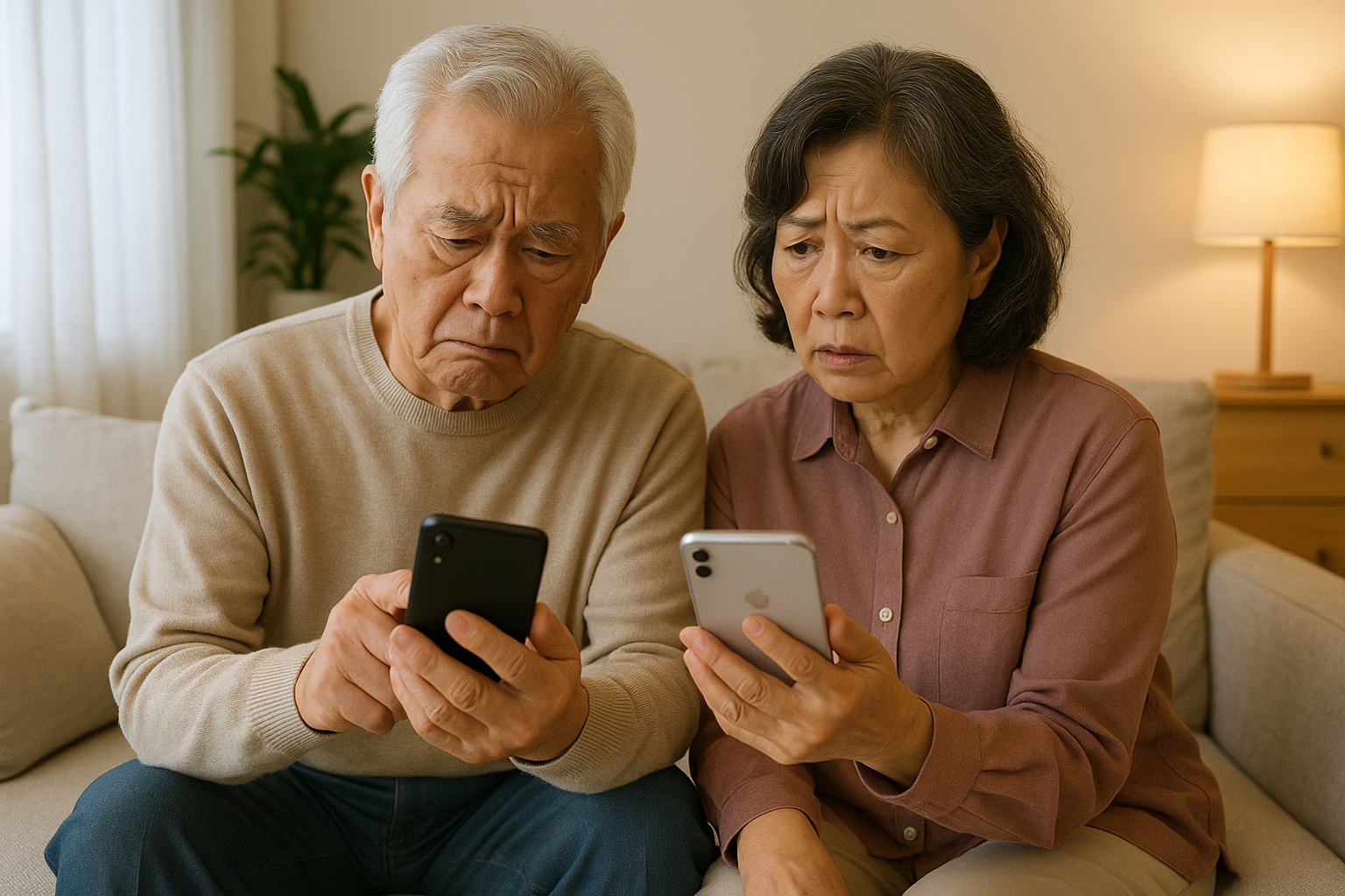 복잡한 스마트폰 시니어 전용 단순화