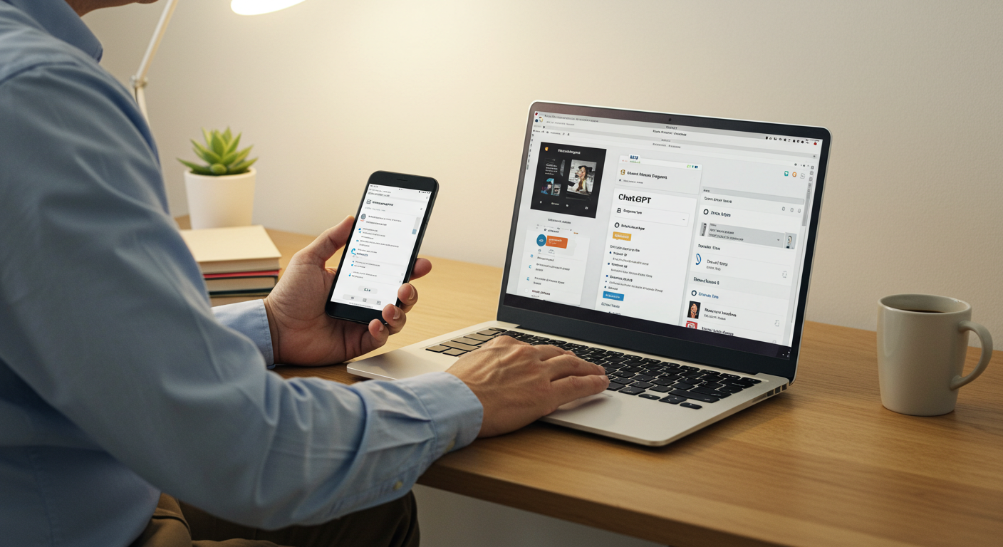 &ldquo;Ubersuggest, ChatGPT, 구글 키워드 플래너 도구가 열려 있는 노트북