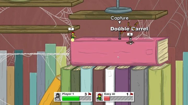 건메이햄3-리덕스-플래시게임-플레이-나무-상자-아이템을-먹고-2연발-총을-획는하는-화면