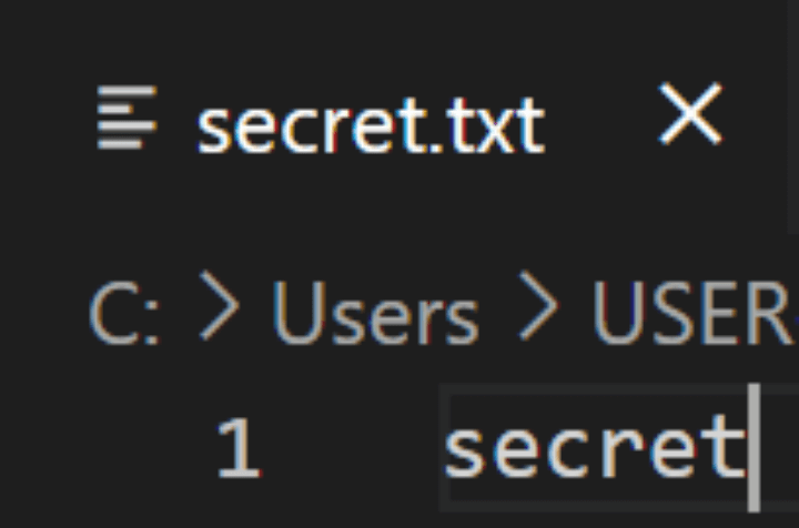 secret.txt-파일-수정-상태