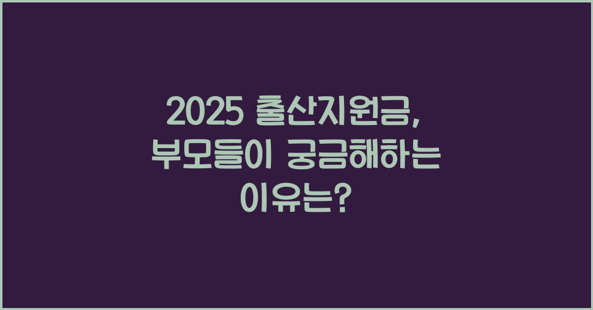 2025 출산지원금