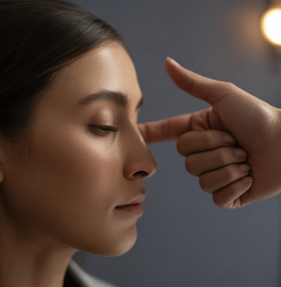 코 옆의 '비밀 버튼' 누르기