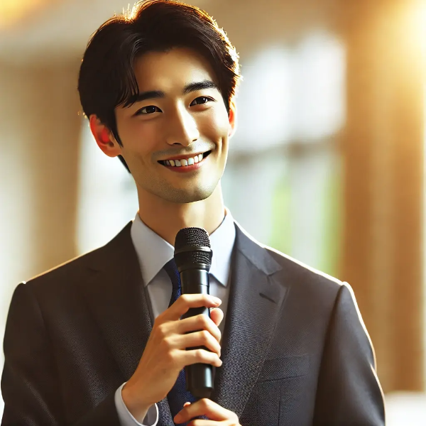 베타차단제 활용 후 자신감 있게 발표하는 발표자