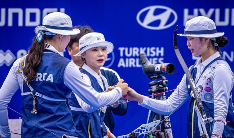 양궁 국가대표 선수 코오롱 모자