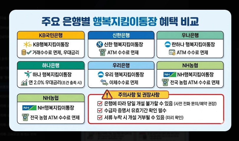 생계비통장 개설 조건 및 필요서류 [2026년 기준] 신청 자격 확인 및 준비물 3가지