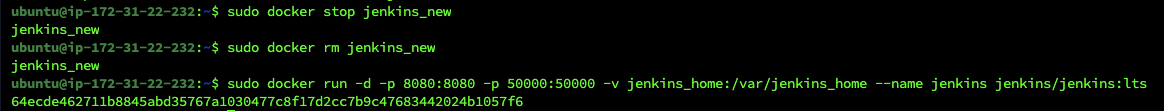 docker jenkins 재기동