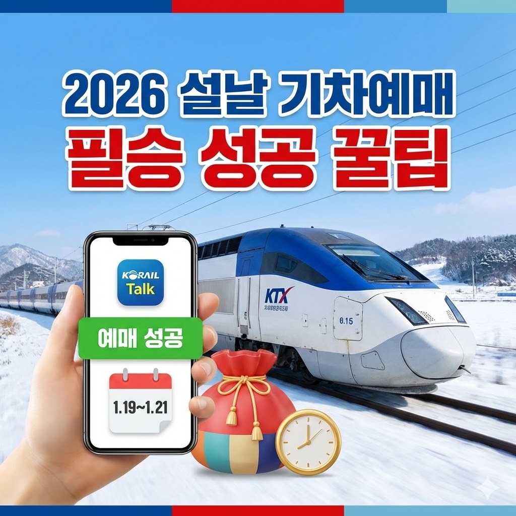 026년 설날 명절 KTX 기차표 예매 일정표와 노선별 예약 시간, 사전체험 기능 활용법 및 예매 성공을 위한 핵심 꿀팁 안내 이미지