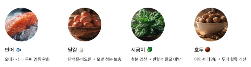 머리카락에 좋은 음식들