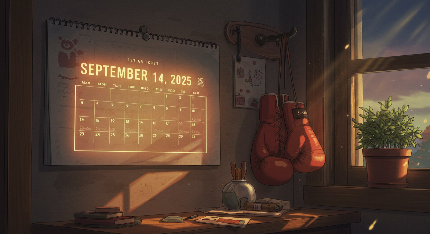 2025년 9월 14일 한국 시간 오전 경기 일정 표시 장면