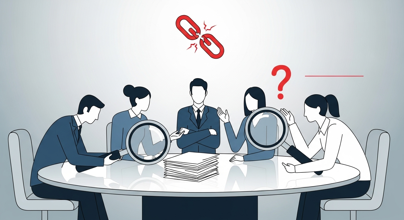 SKT 개인정보 유출 배상 조정안의 복잡한 법적 다툼을 상징하는 이미지. 회의 테이블에서 서류를 검토하고 논쟁하는 추상적인 인물들을 표현.