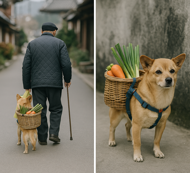 묵묵히 짐을 나르는 ‘효자 짐꾼 강아지’ 이미지 #1