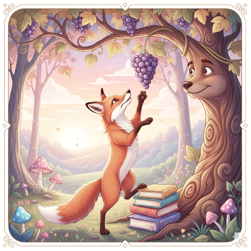 여우가-포도를-따려는-장면