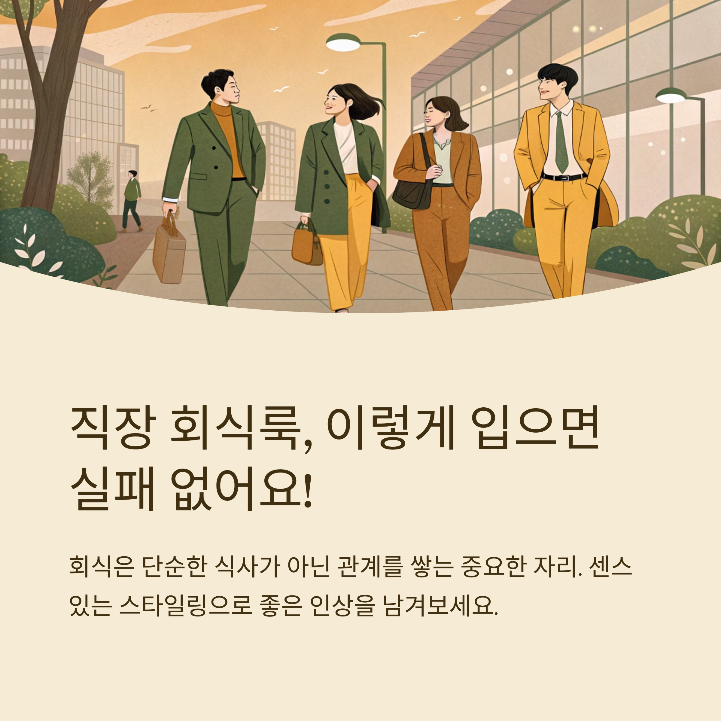 직장 회식룩 깔끔하게