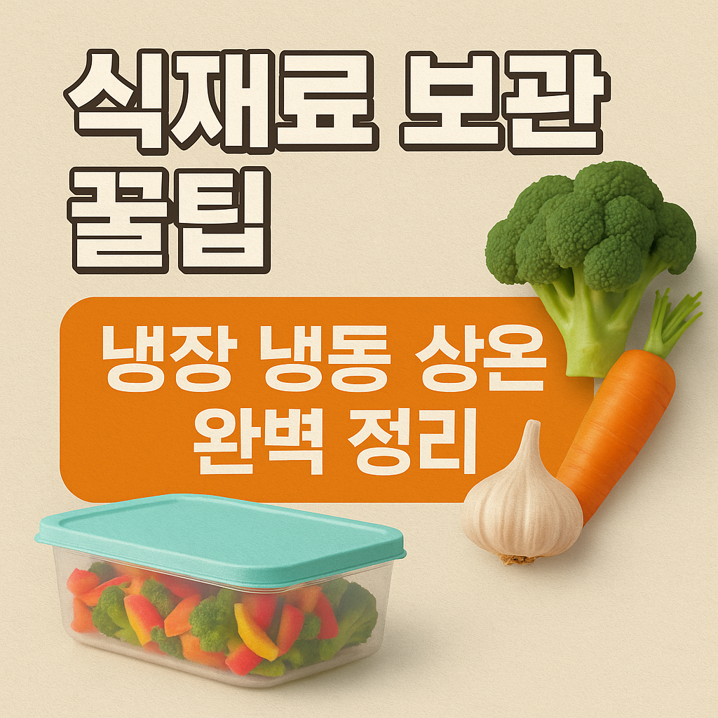 식재료 보관 꿀팁 – 냉장, 냉동, 상온 완벽 정리