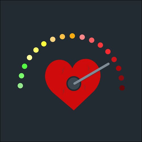 심장을 스피드메터로 표현한 일러스트