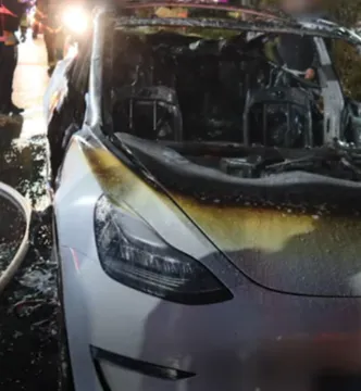 테슬라 화재현장