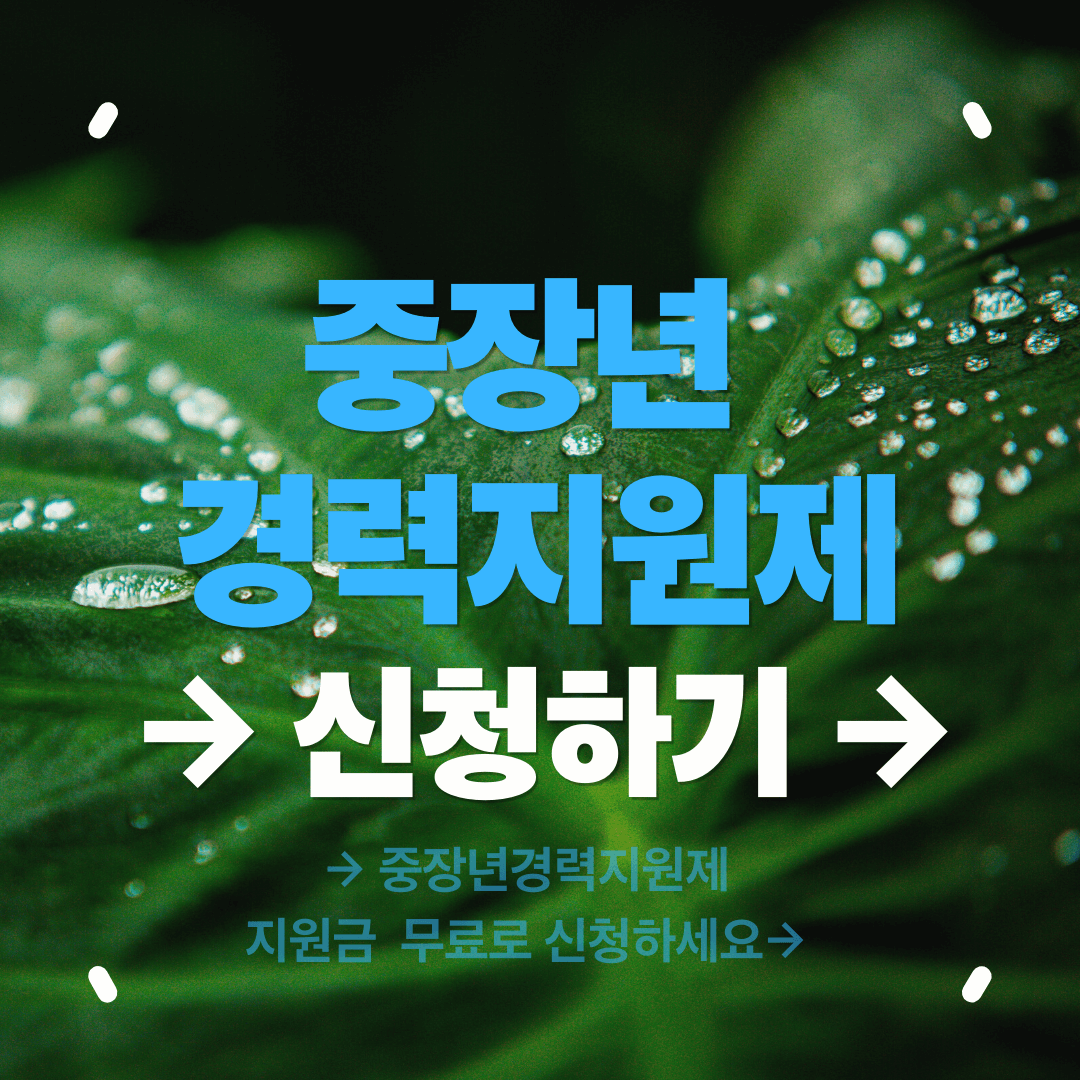 중장년 경력지원제 신청 조건