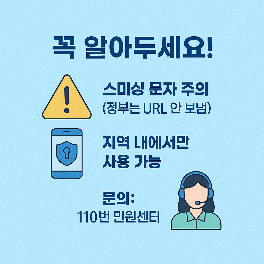민생회복 소비쿠폰 지급시 주의사항