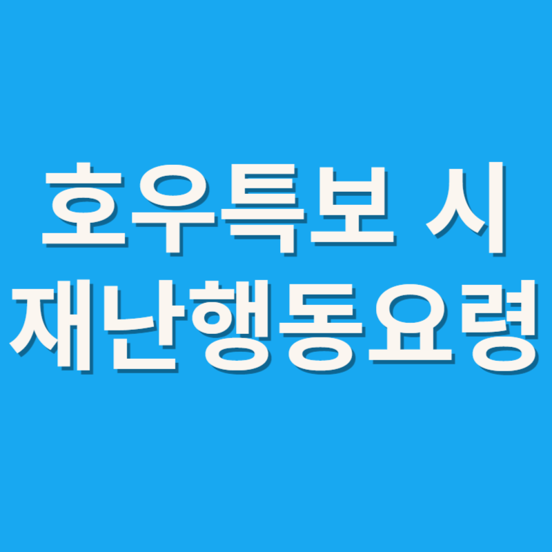호우특보시 재난행동요령