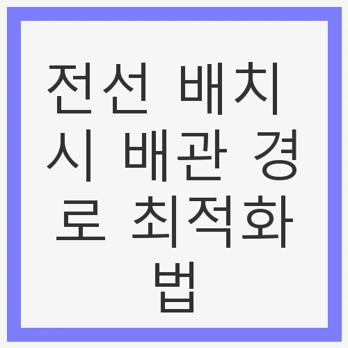 전선 배치와 배관 경로의 중요성