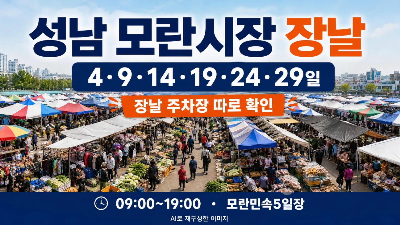 성남 모란시장 장날 4일 9일 모란민속5일장 장날 주차장 안내