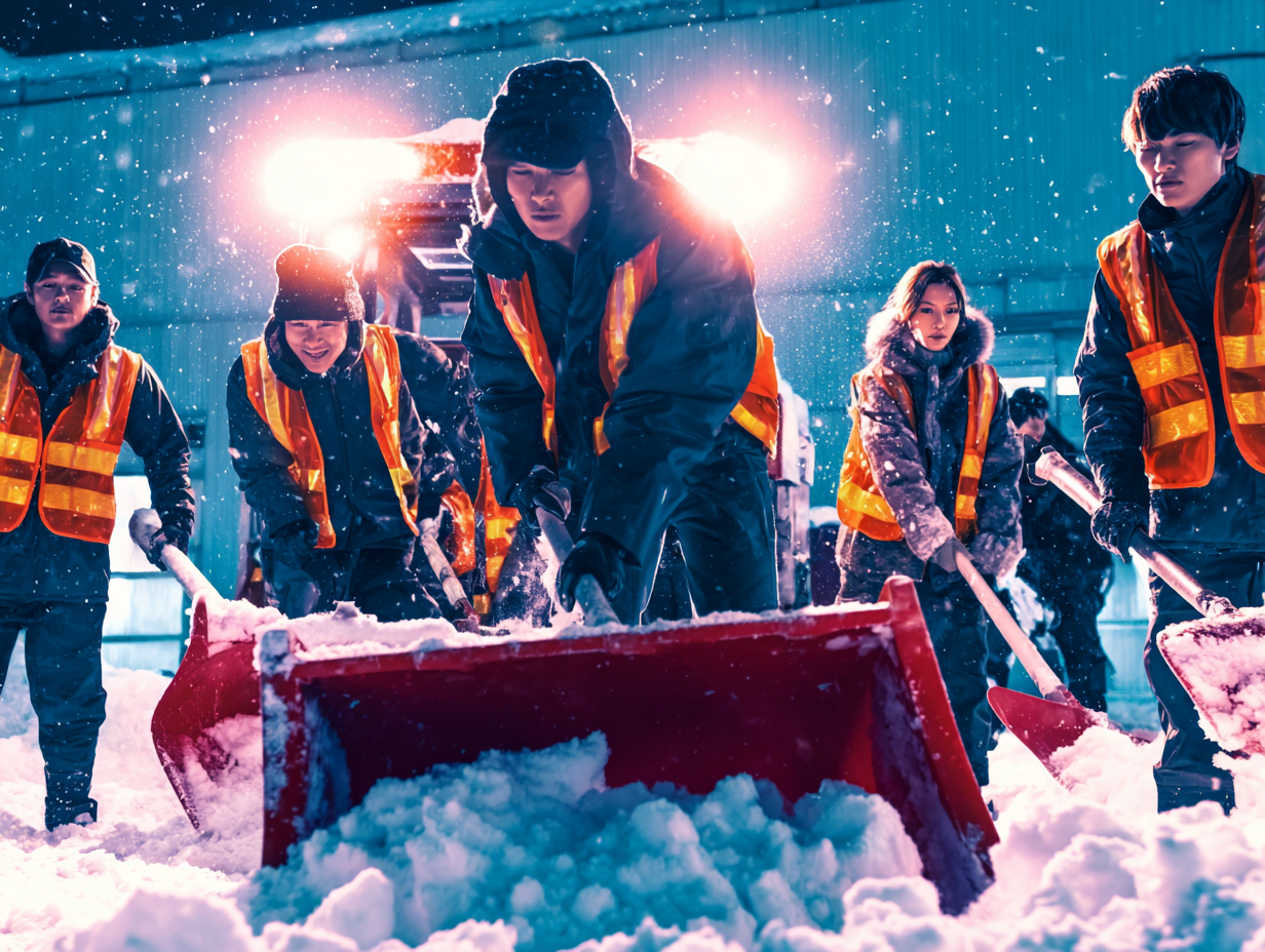 눈길·빙판길 낙상사고 대처법 (근로자, 안전모, 방한장비)