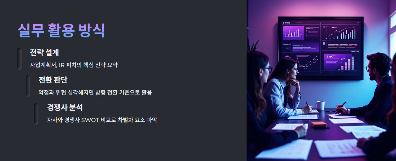 실무에서 SWOT을 활용하는 3가지 방식