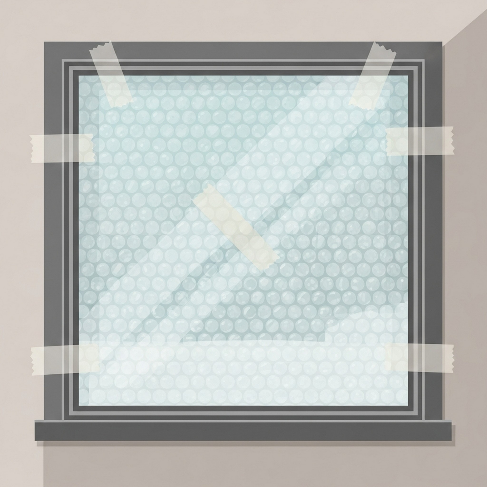 창문 뽁뽁이 단열 시공