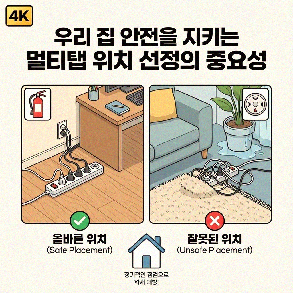 우리 집 멀티탭, 안전하게 위치 잡아볼까요