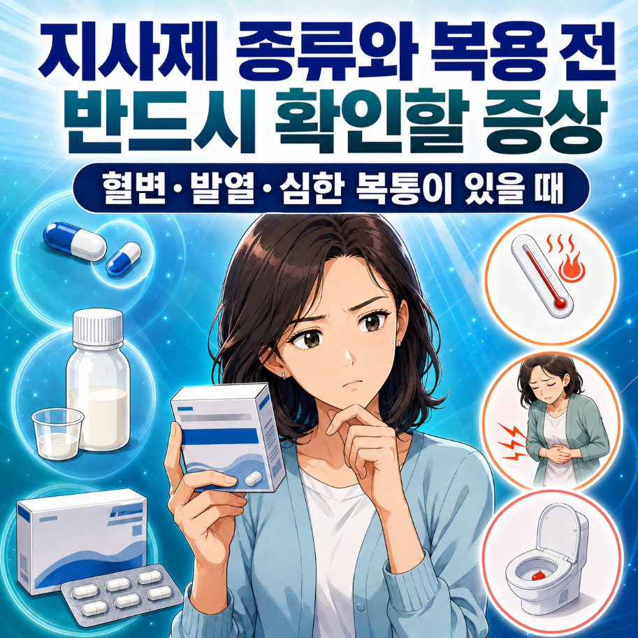 지사제 종류와 복용 전 반드시 확인할 증상: 혈변·발열·심한 복통이 있을 때