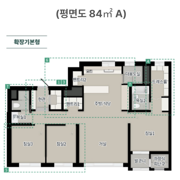 탑석 푸르지오 파크7 평면도
