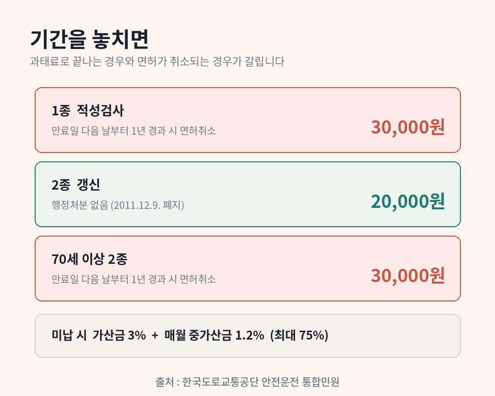 운전면허 갱신 기간 경과 시 과태료와 면허취소 기준