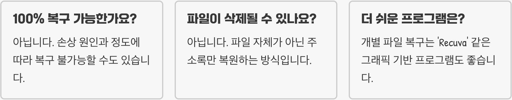 파티션이 RAW로 변경되었을 때, 데이터 손실 없이 NTFS로 복구하기