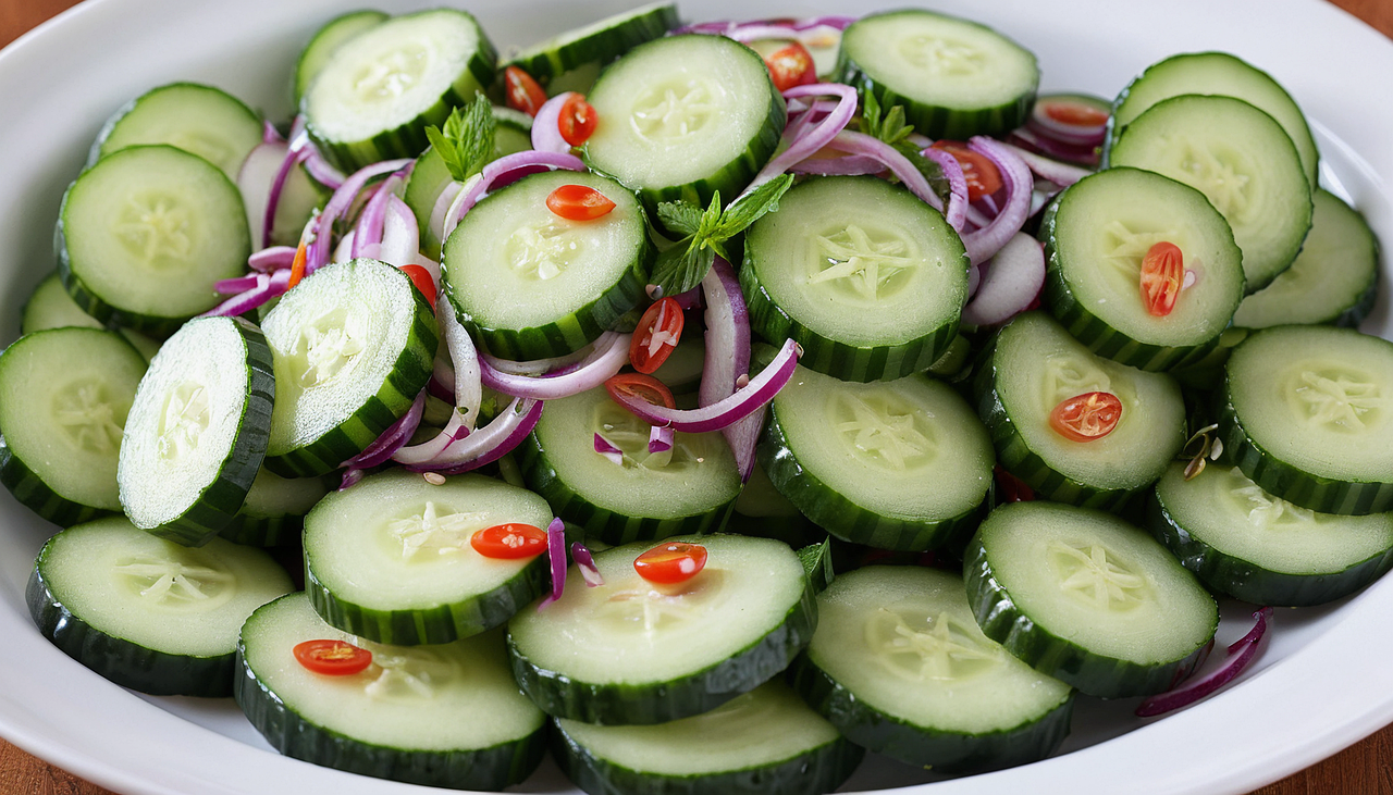 여름 제철 채소 중 '오이'를 이용해 만든 샐러드