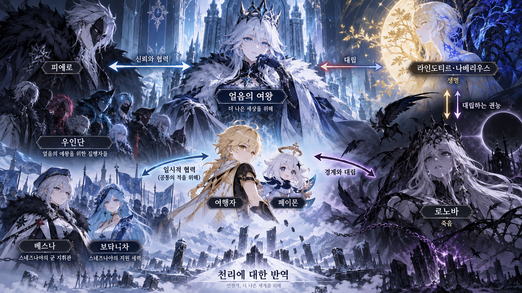 7.0 스네즈나야 캐릭터 관계도 이미지