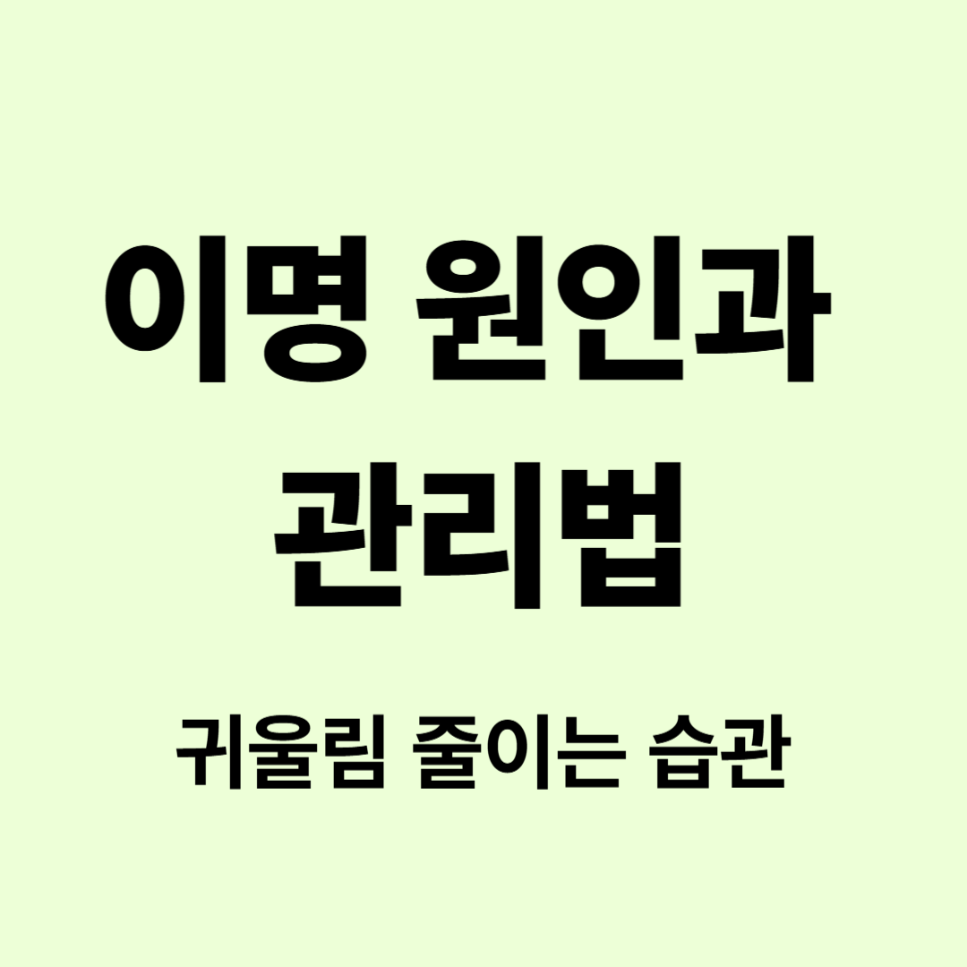 ALT: 이명 원인과 관리법 – 귀울림 줄이는 생활 습관 안내