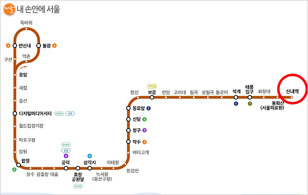 서울지하철 6호선 노선도