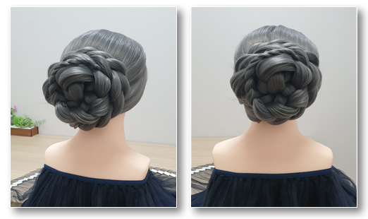 땋기 번업스타일의 시술과정 3