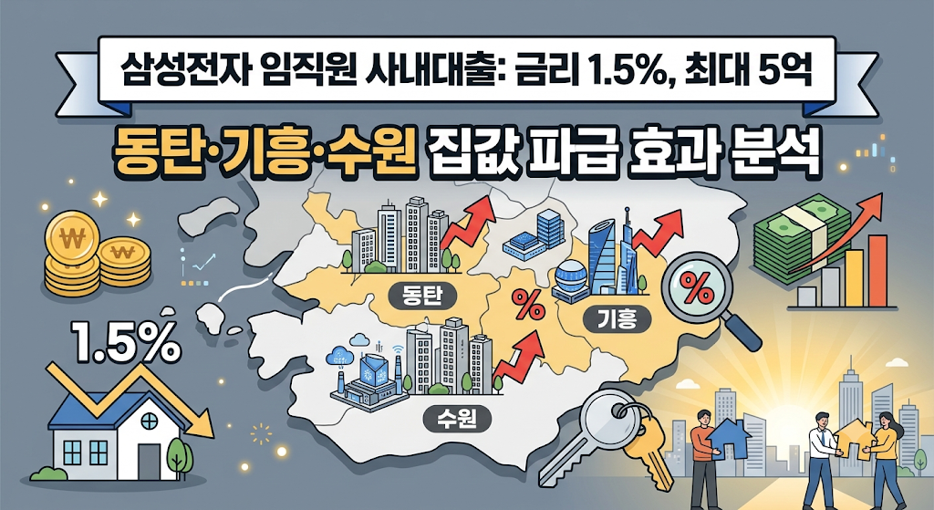 "삼성전자 임직원 금리 1.5%, 최대 5억 사내대출" 동탄,기흥,수원 등 집값 파급 효과 분석