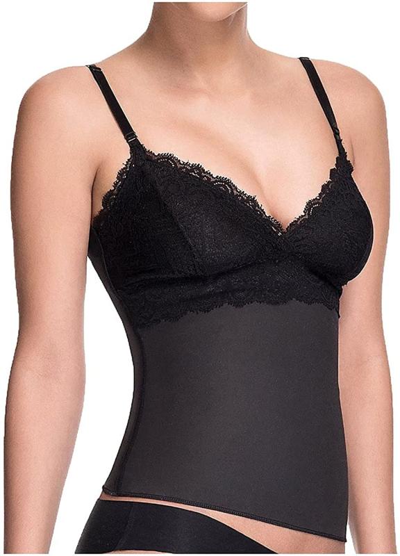 SQUEEM - 센슈얼 시크릿 여성용 미디엄 컴프레션 뱃미 컨트롤 레이스 캐미솔