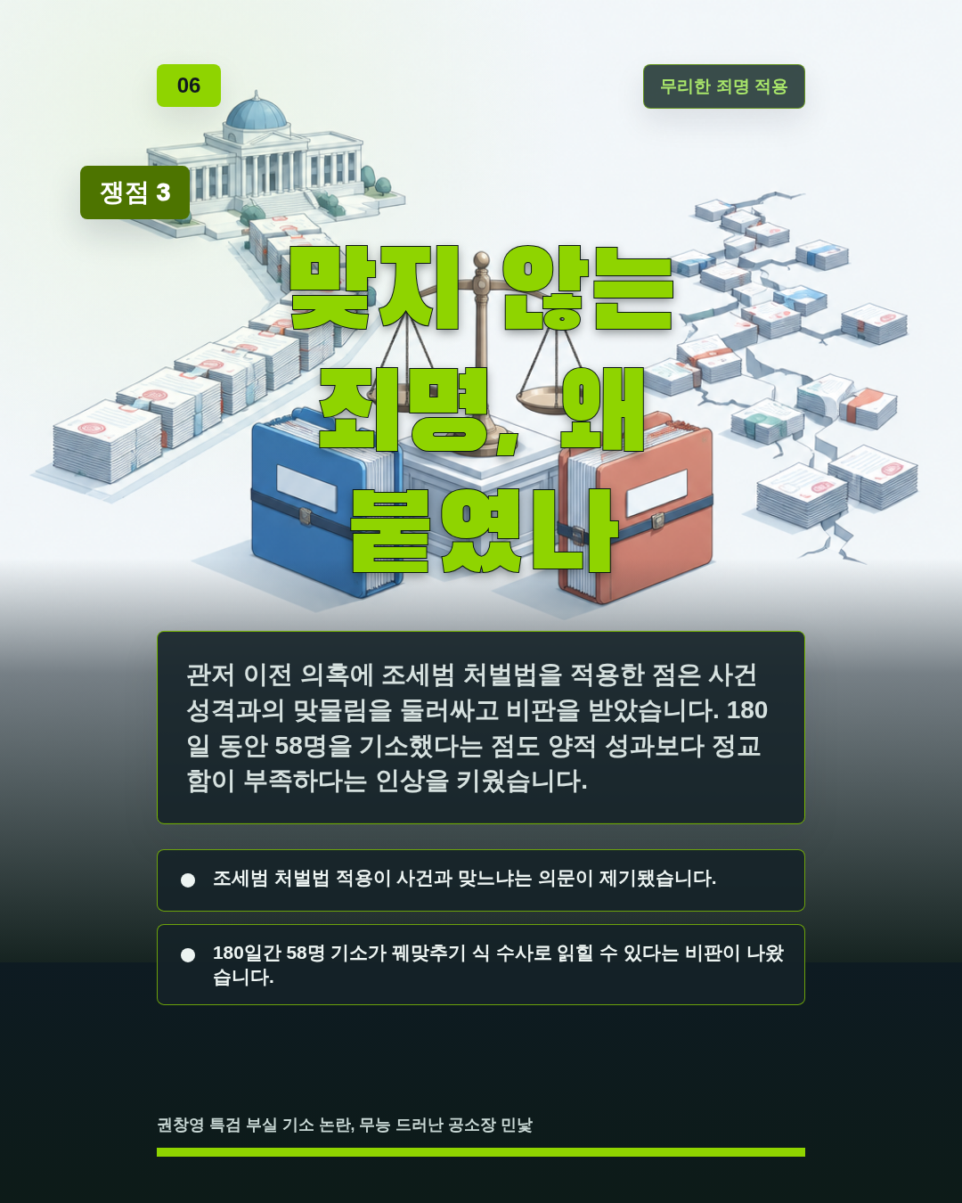 맞지 않는 죄명, 왜 붙였나