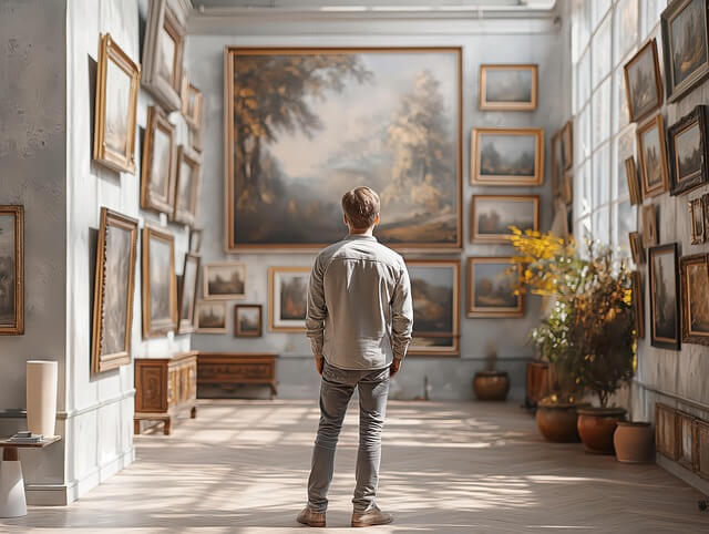 NFT 크리에이터가 디지털 아트를 제작하는 작업 장면