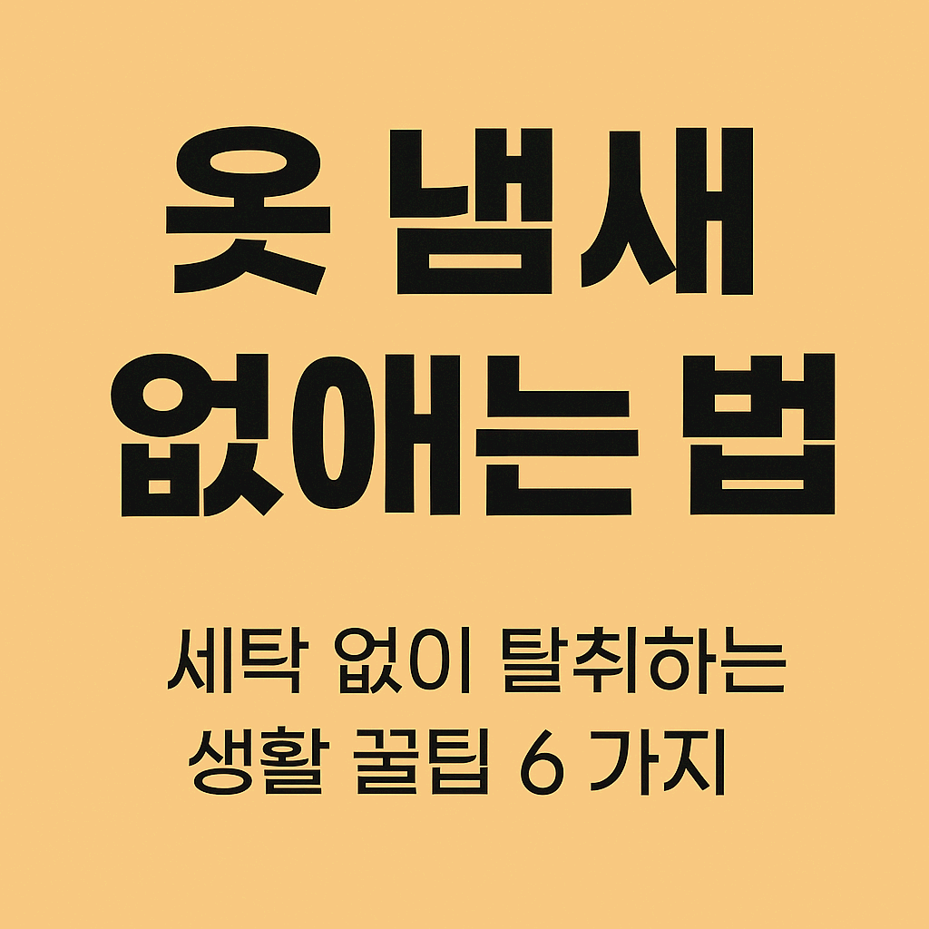 옷 냄새 없애는 법