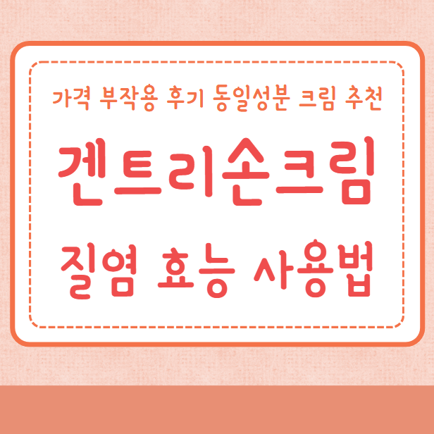 겐트리손크림 질염 효능 가격 사용법