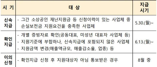 소상공인 손실보전금 
