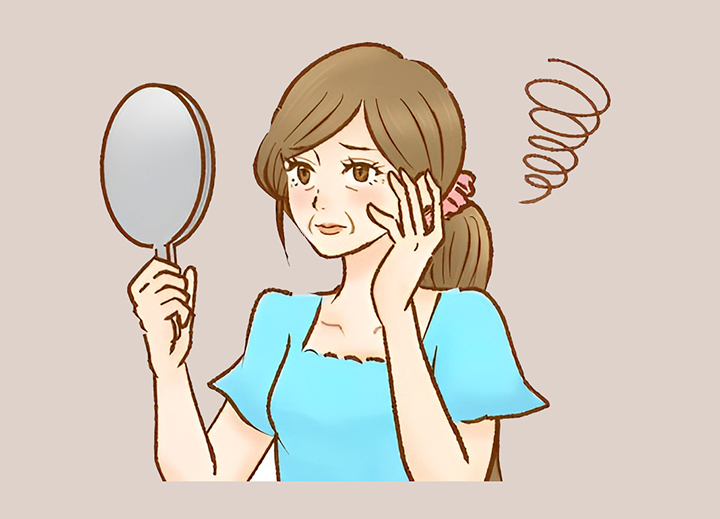 노화를-걱정하는-여성